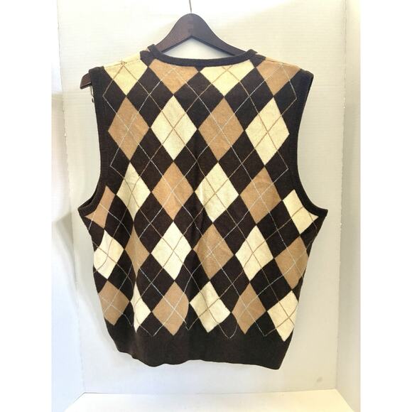 Polo Golf Ralph Lauren Wool Plaid Sweater Vest – Men’s L Brown - Picture 4 of 8